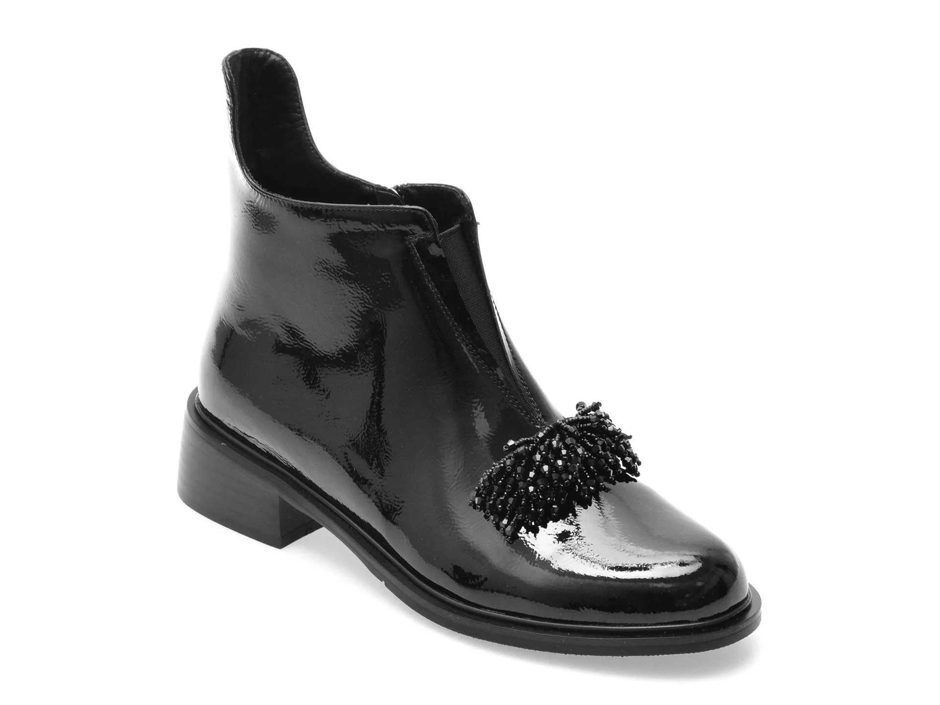 Ghete EPICA negre, M830, din piele naturala lacuita 1 Ghete EPICA negre