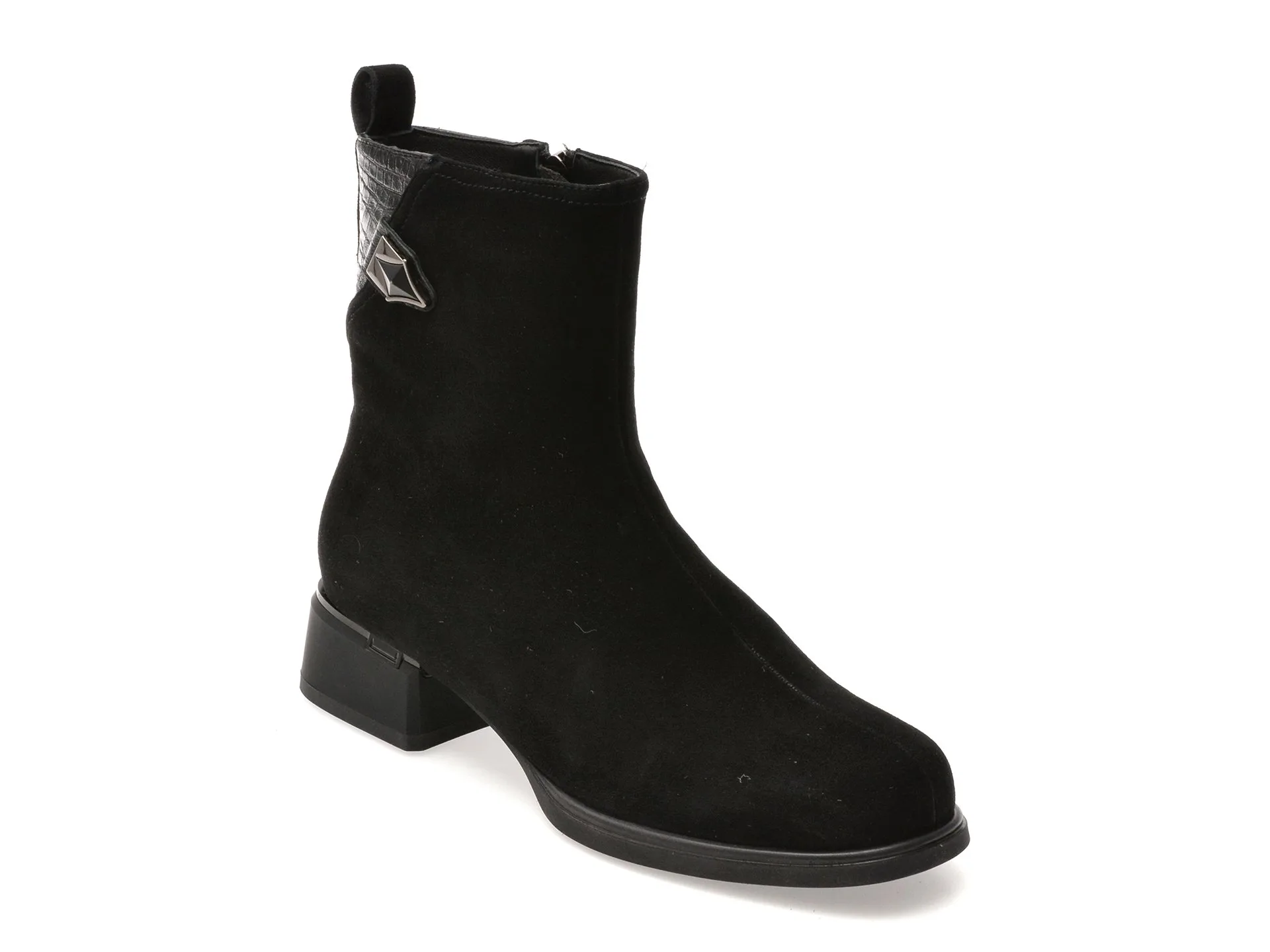 Ghete EPICA negre, W1382, din piele intoarsa 1 Ghete EPICA negre