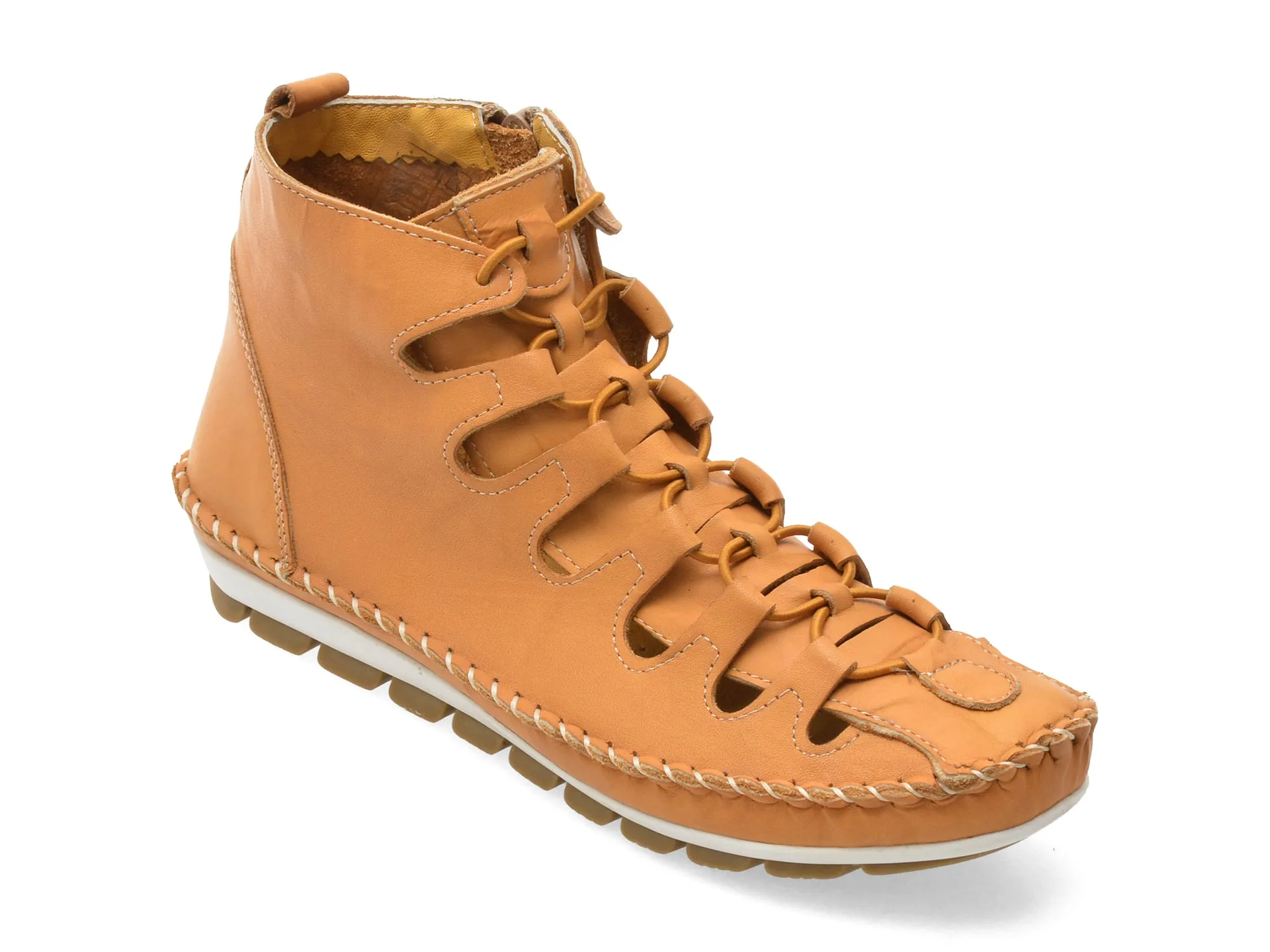 Ghete FLAVIA PASSINI galbene, 2175, din piele naturala 1 Ghete FLAVIA PASSINI galbene