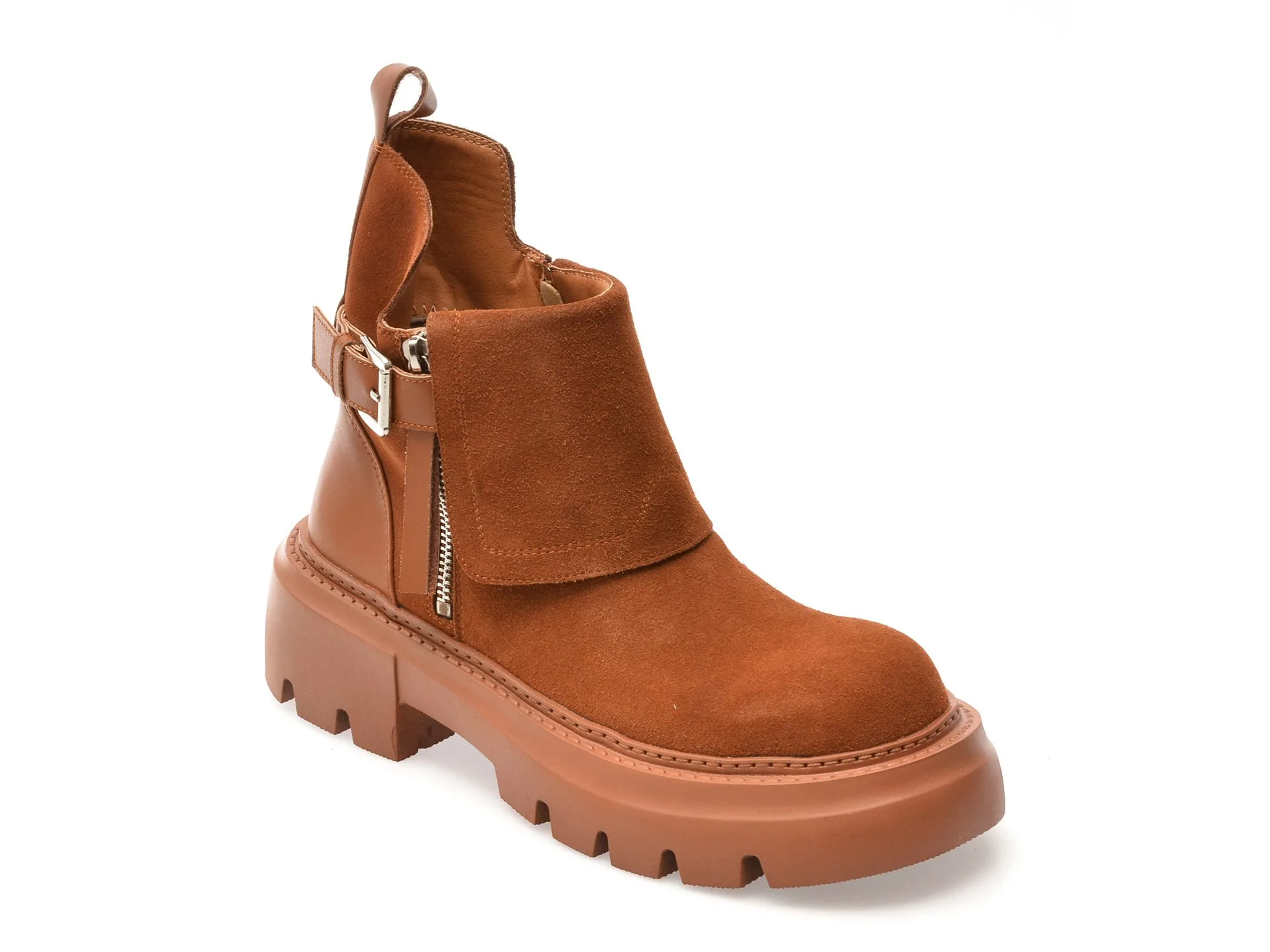 Ghete FLAVIA PASSINI maro, V3125, din piele intoarsa 1 Ghete FLAVIA PASSINI maro