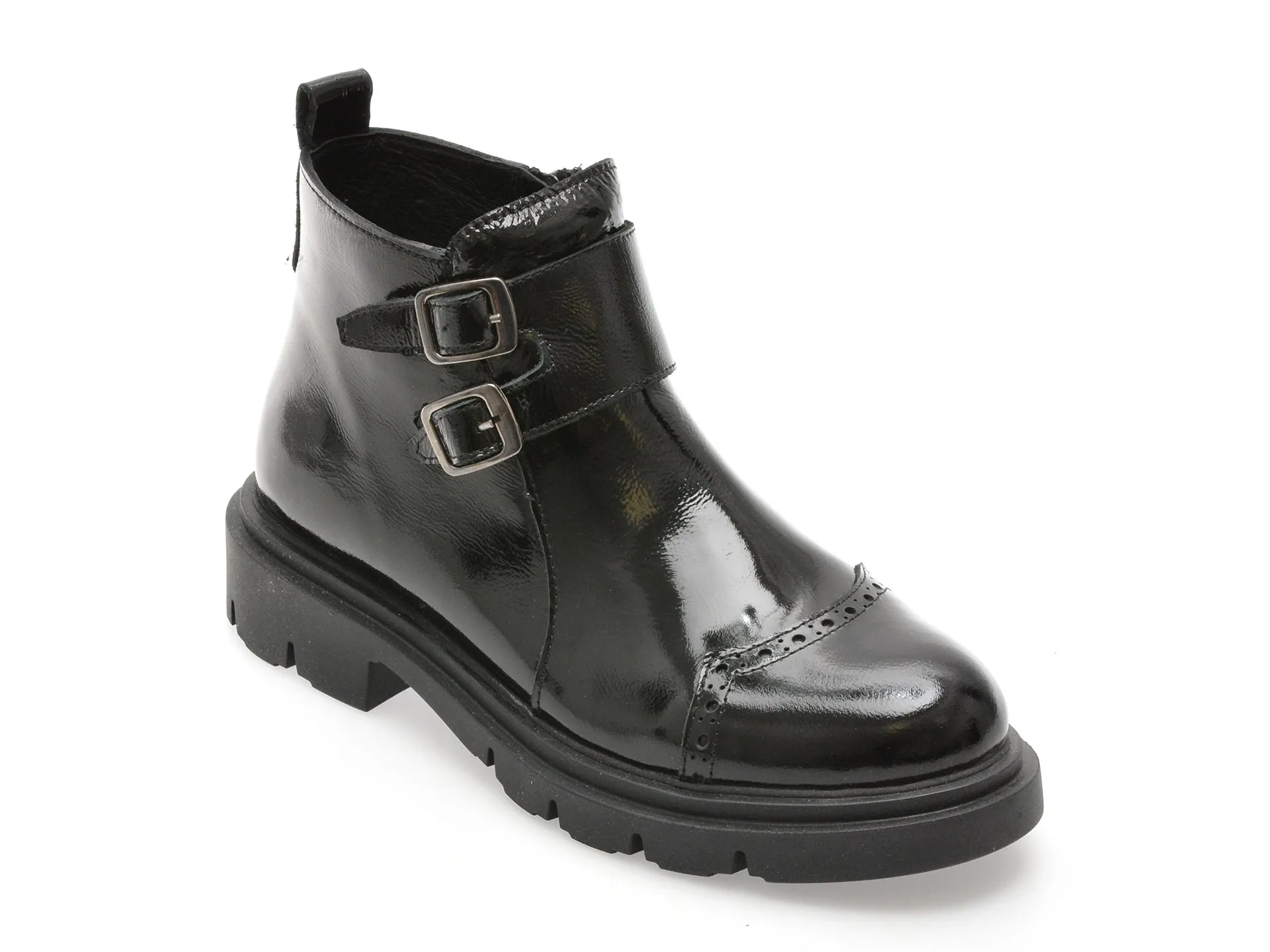 Ghete FLAVIA PASSINI negre, 1003SYR, din piele naturala lacuita 1 Ghete FLAVIA PASSINI negre