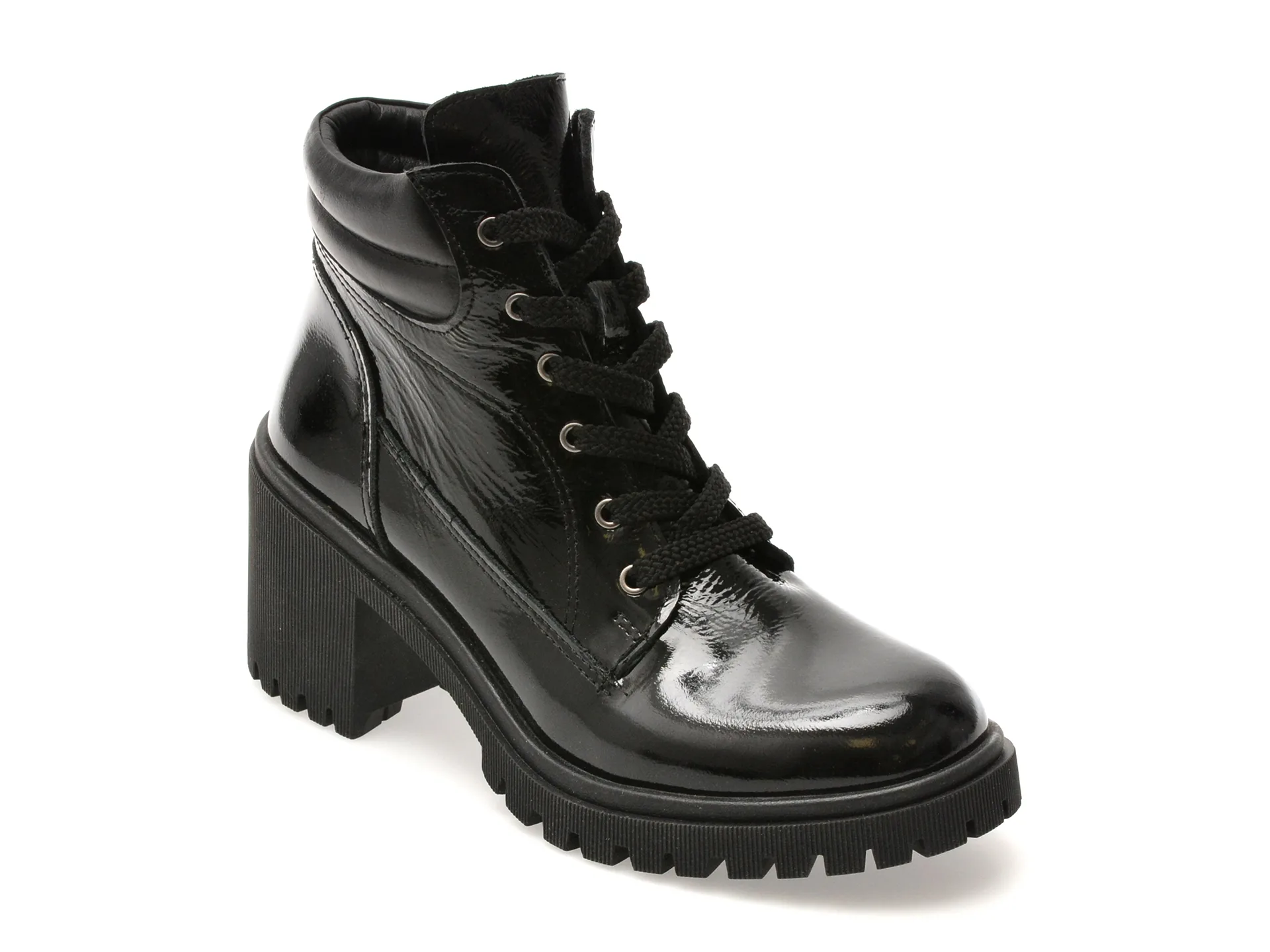 Ghete FLAVIA PASSINI negre, 1201SYR, din piele naturala lacuita 1 Ghete FLAVIA PASSINI negre