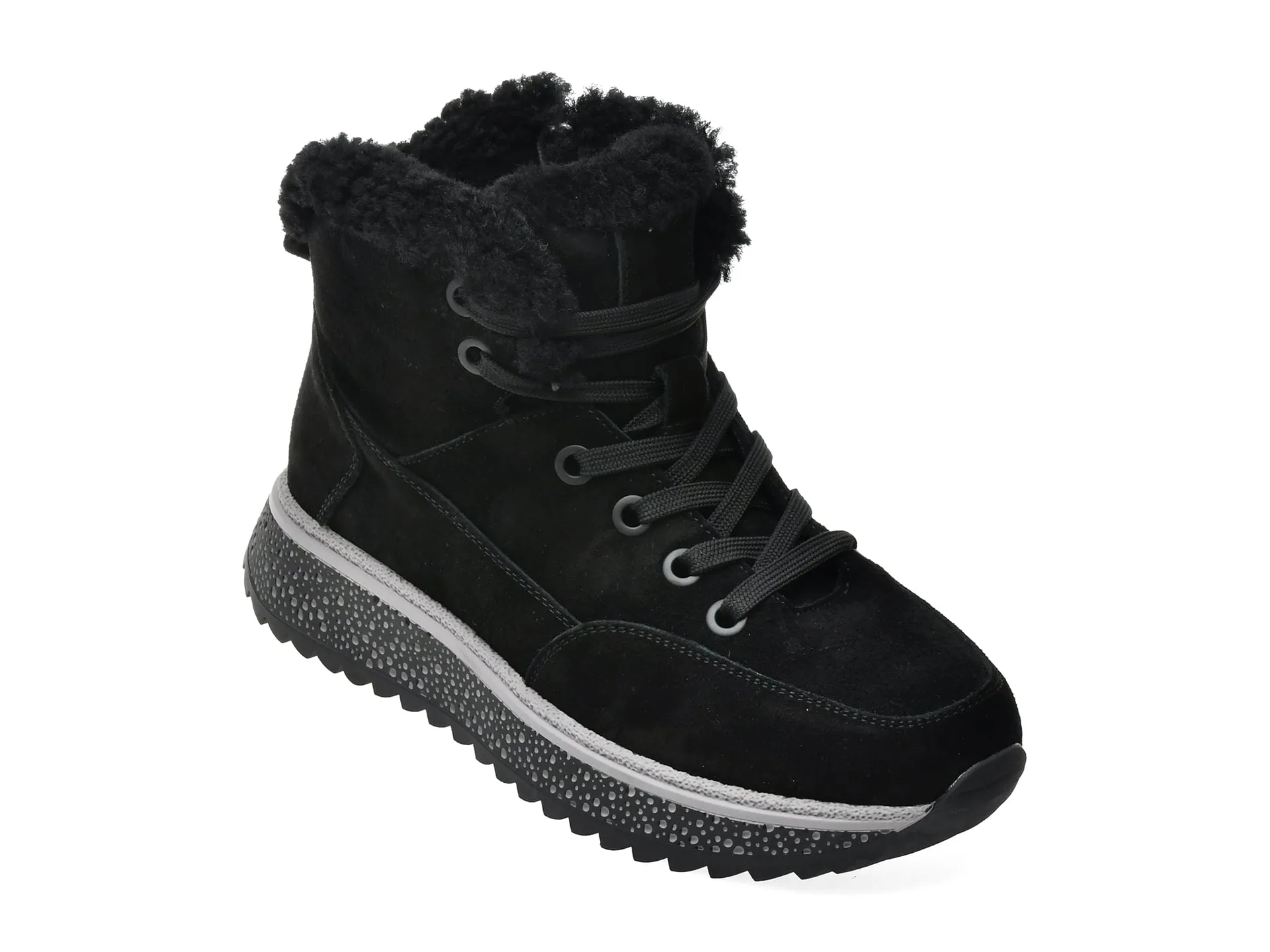 Ghete FLAVIA PASSINI negre, 81695, din piele intoarsa 1 Ghete FLAVIA PASSINI negre