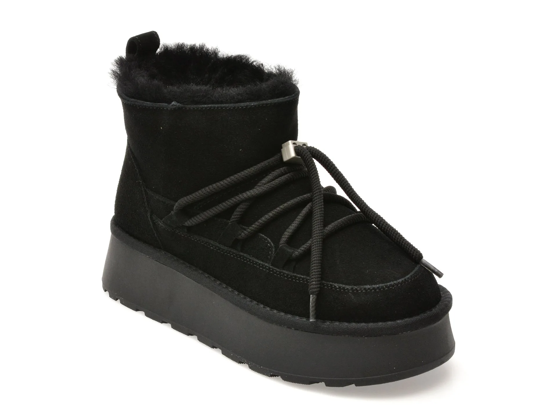 Ghete FLAVIA PASSINI negre, 9533, din piele intoarsa 1 Ghete FLAVIA PASSINI negre