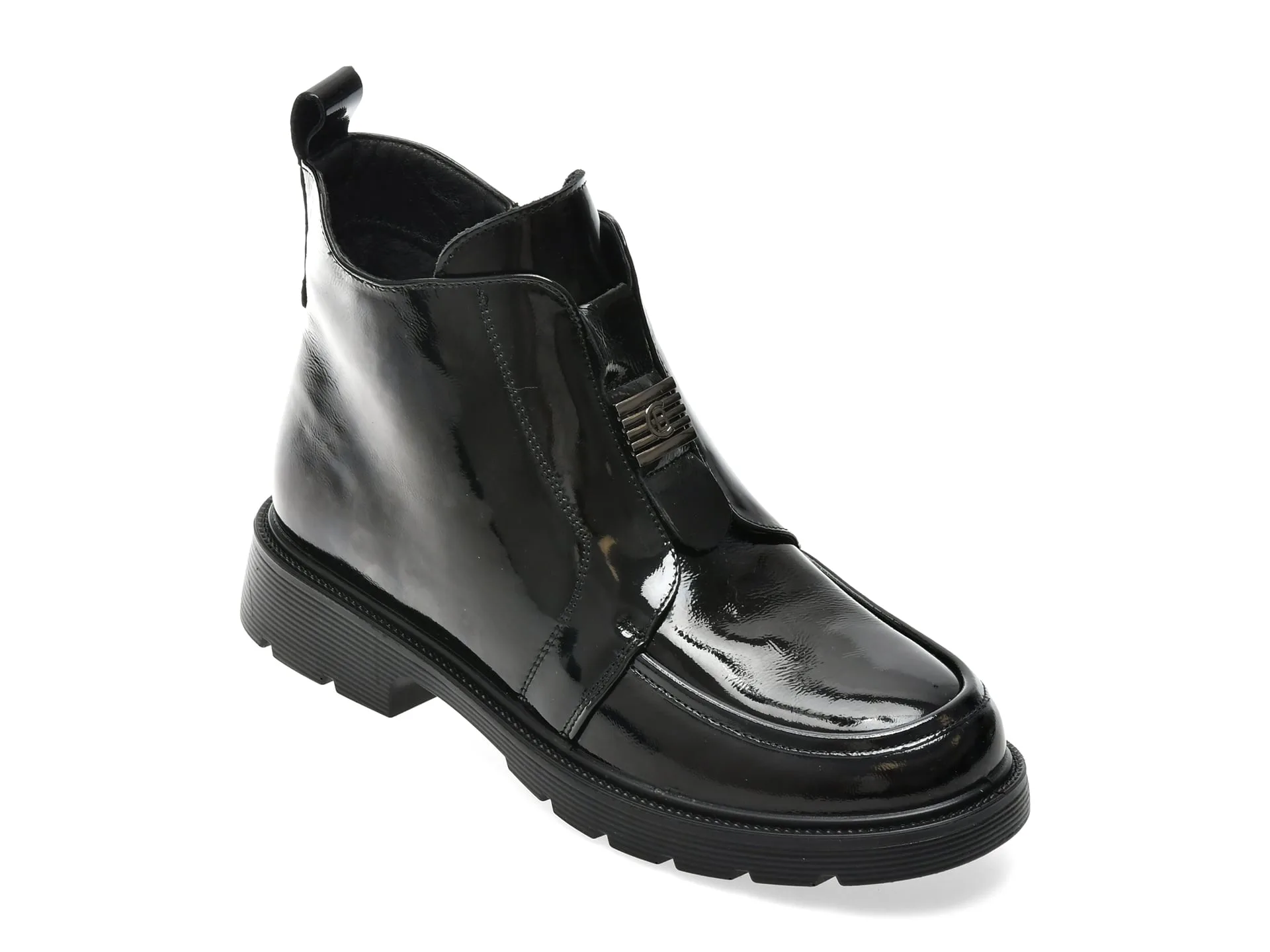 Ghete FLAVIA PASSINI negre, E0932, din piele naturala lacuita 1 Ghete FLAVIA PASSINI negre