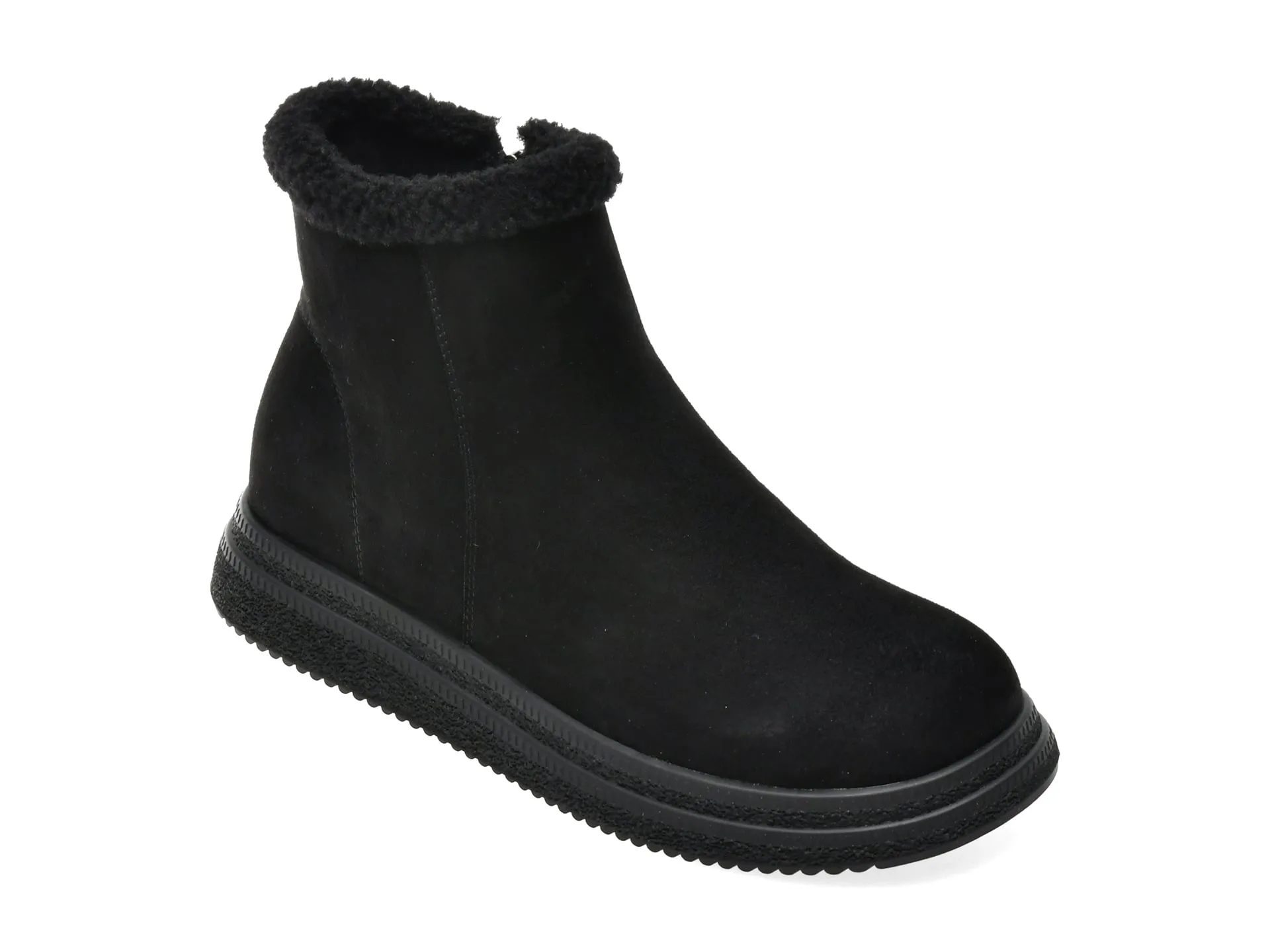 Ghete FLAVIA PASSINI negre, W81521, din piele intoarsa 1 Ghete FLAVIA PASSINI negre