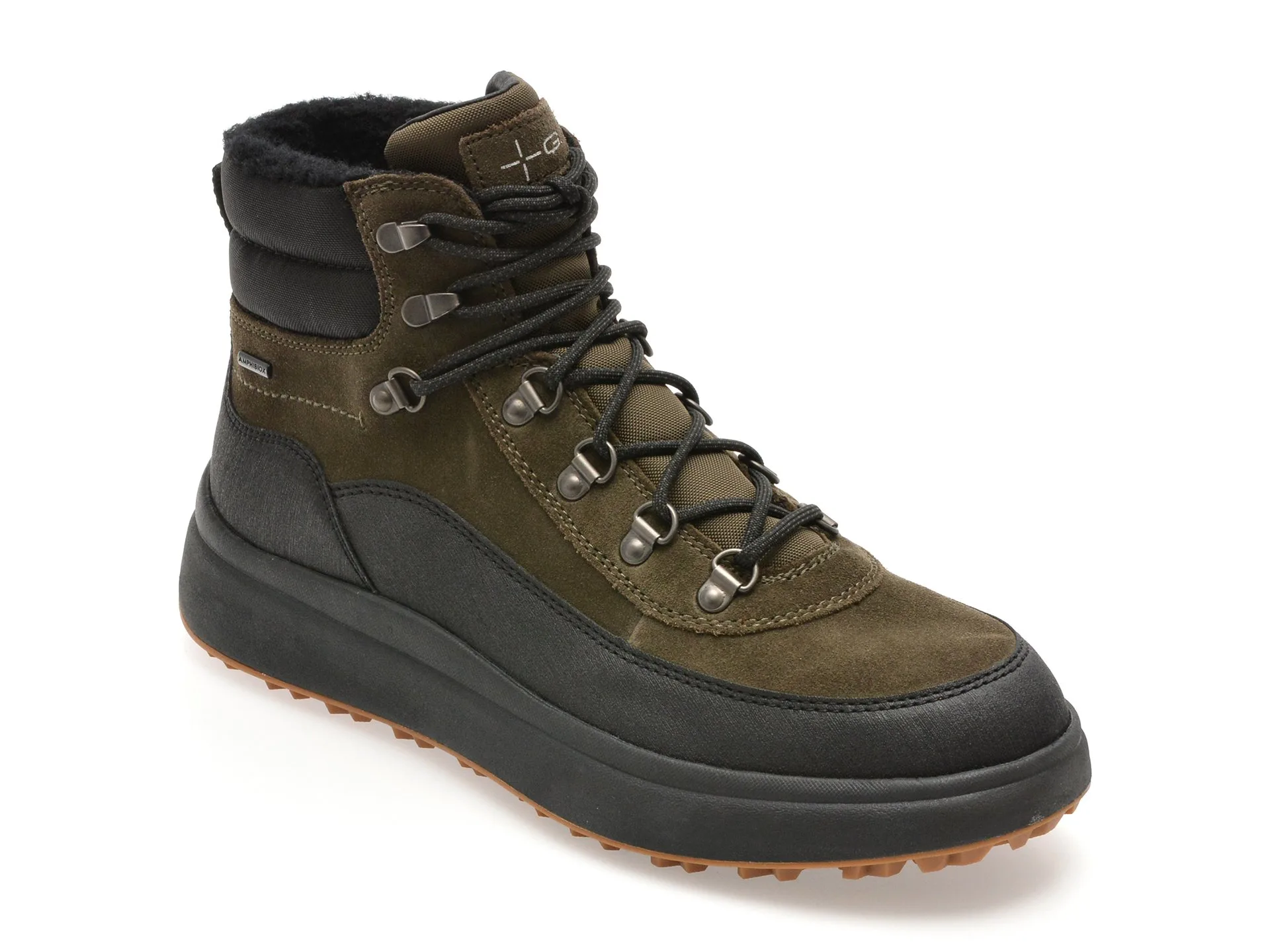 Ghete GEOX kaki, U46FZD, din piele naturala 1 Ghete GEOX kaki