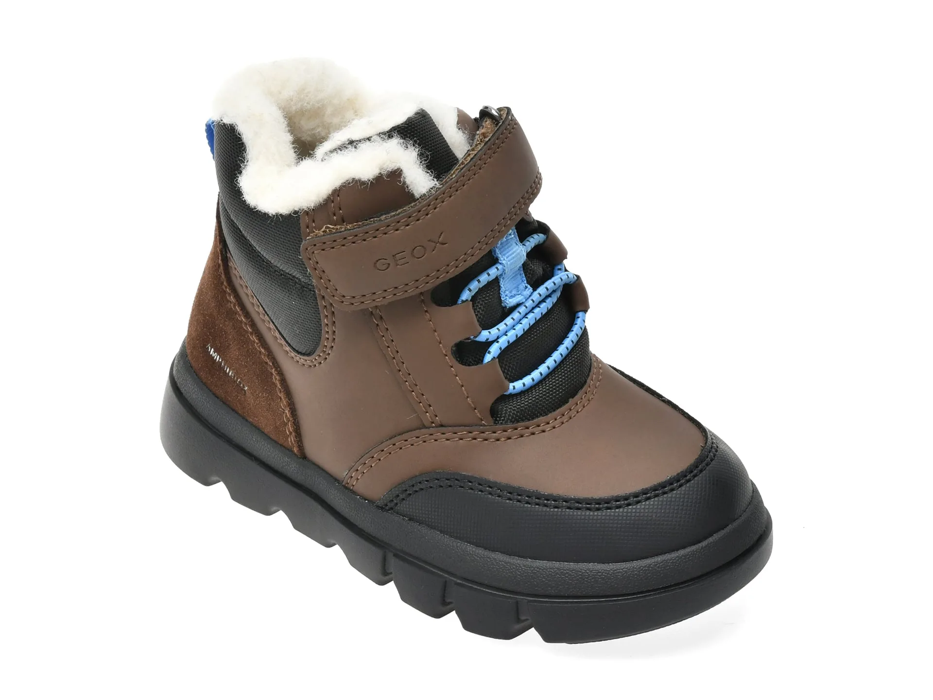 Ghete GEOX maro, B365BK, din piele ecologica 1 Ghete GEOX maro