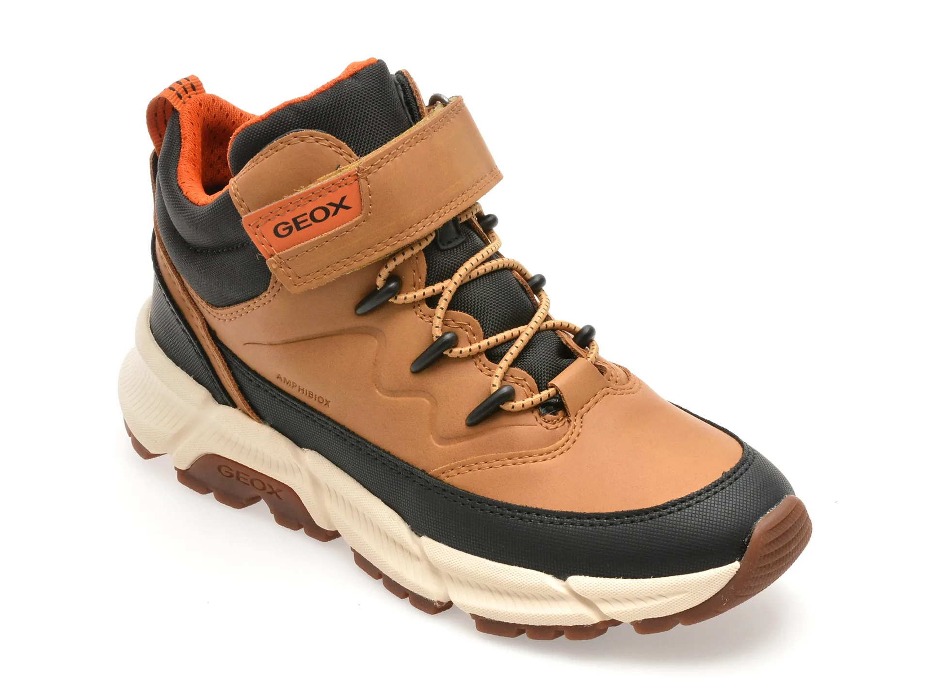 Ghete GEOX maro, J36LCG, din piele ecologica 1 Ghete GEOX maro