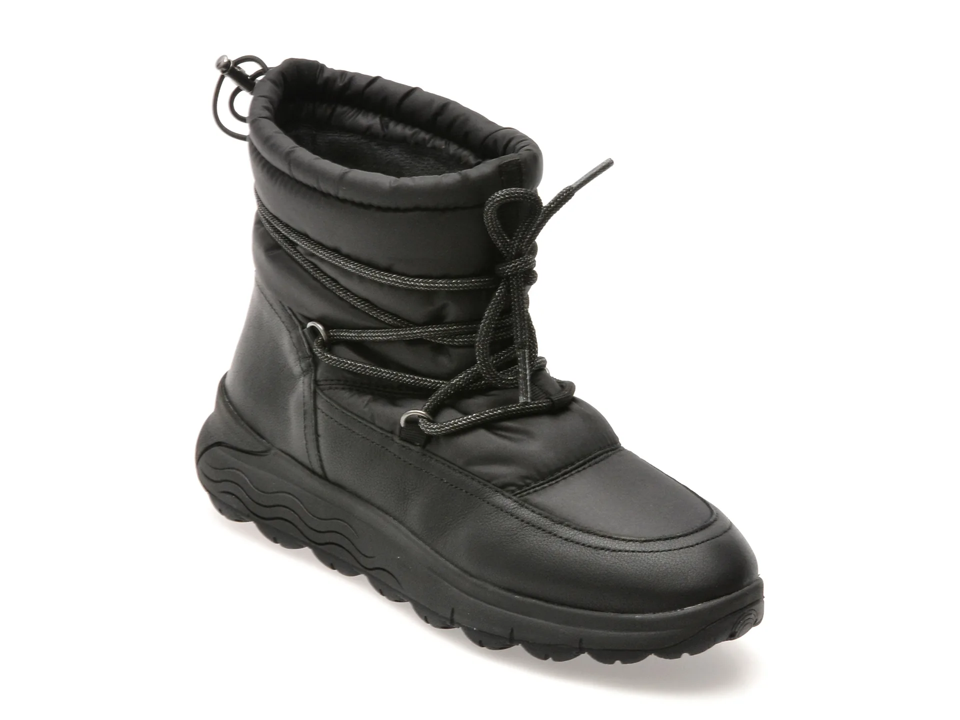 Ghete GEOX negre, D4626A, din material textil 1 Ghete GEOX negre