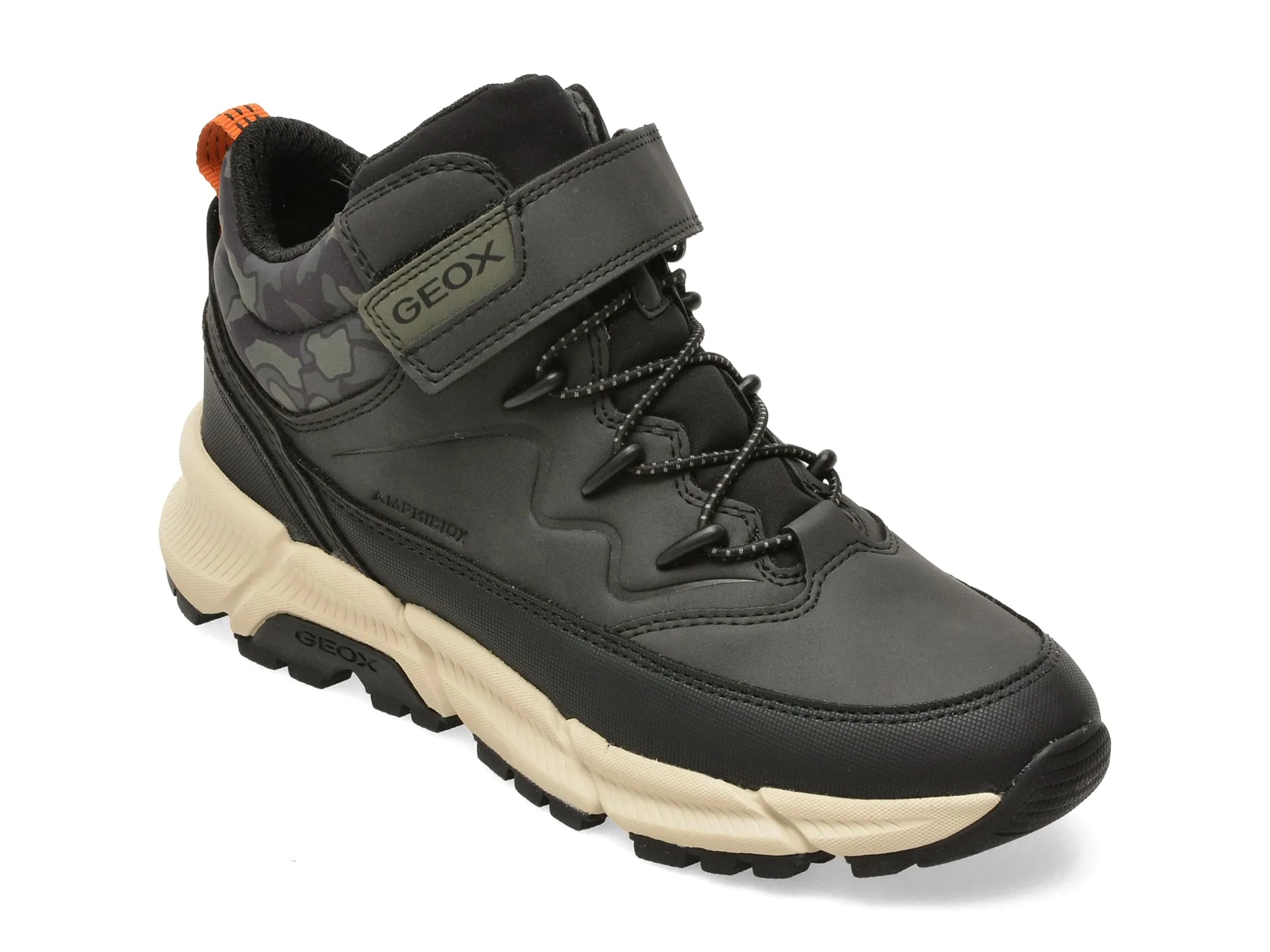Ghete GEOX negre, J36LCG, din piele ecologica 1 Ghete GEOX negre