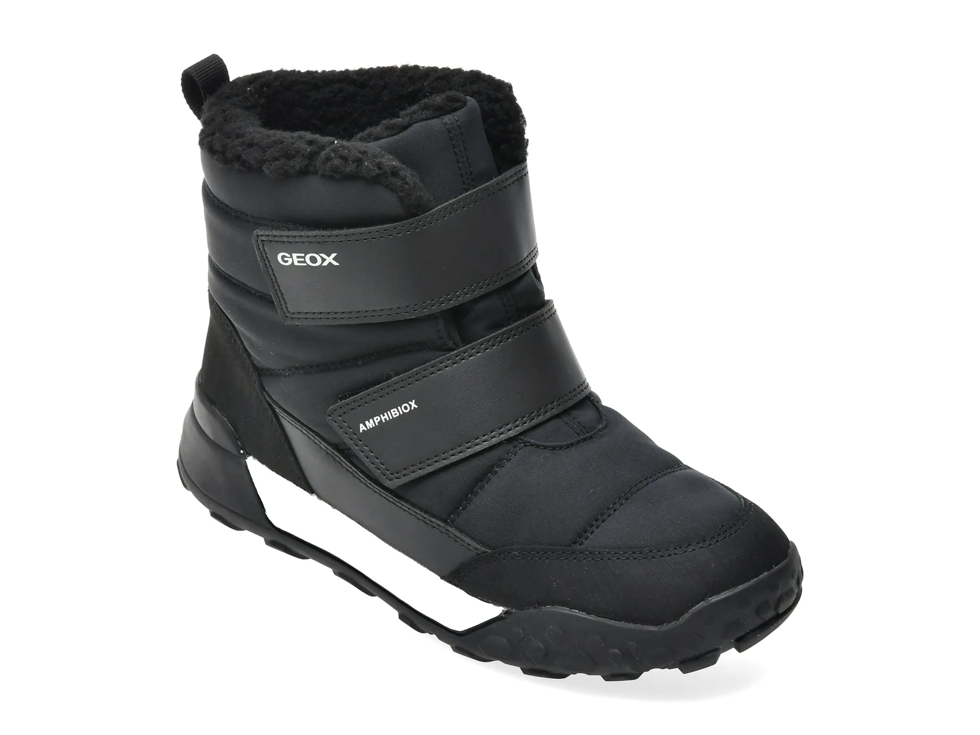 Ghete GEOX negre, J66MBA, din material textil 1 Ghete GEOX negre
