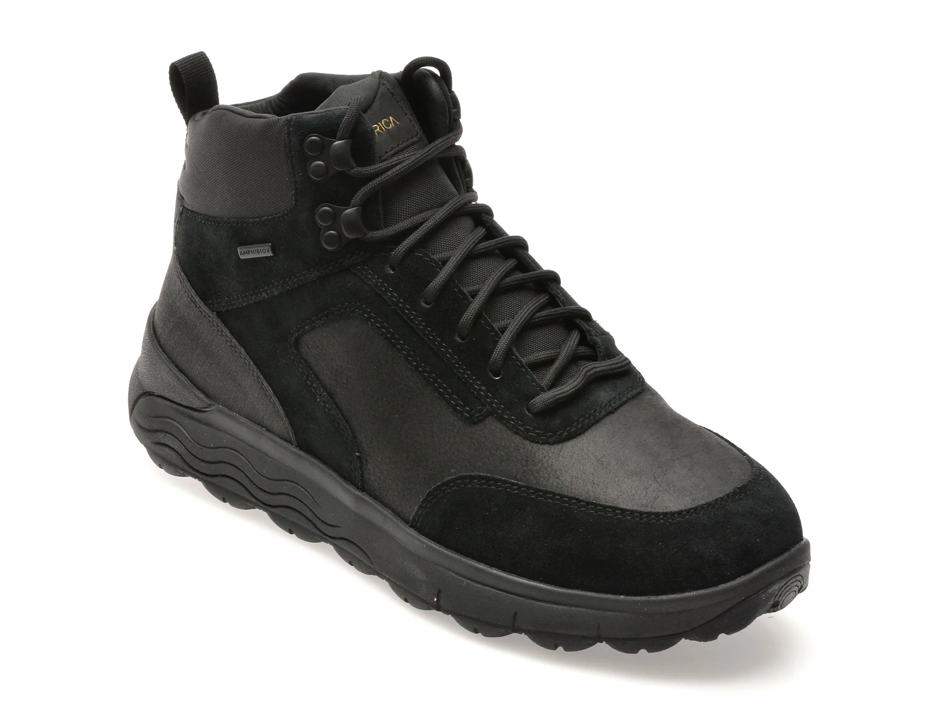 Ghete GEOX negre, U46FDC, din piele naturala 1 Ghete GEOX negre