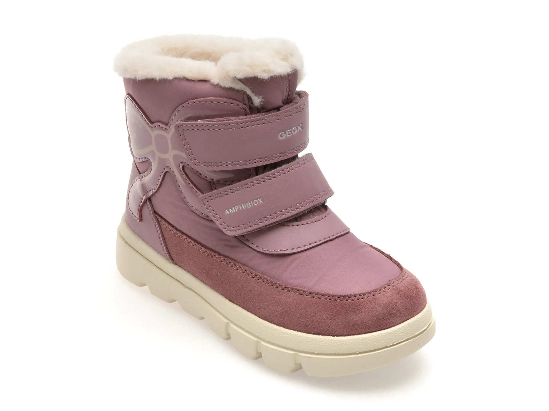 Ghete GEOX roz, B565AA, din material textil 1 Ghete GEOX roz