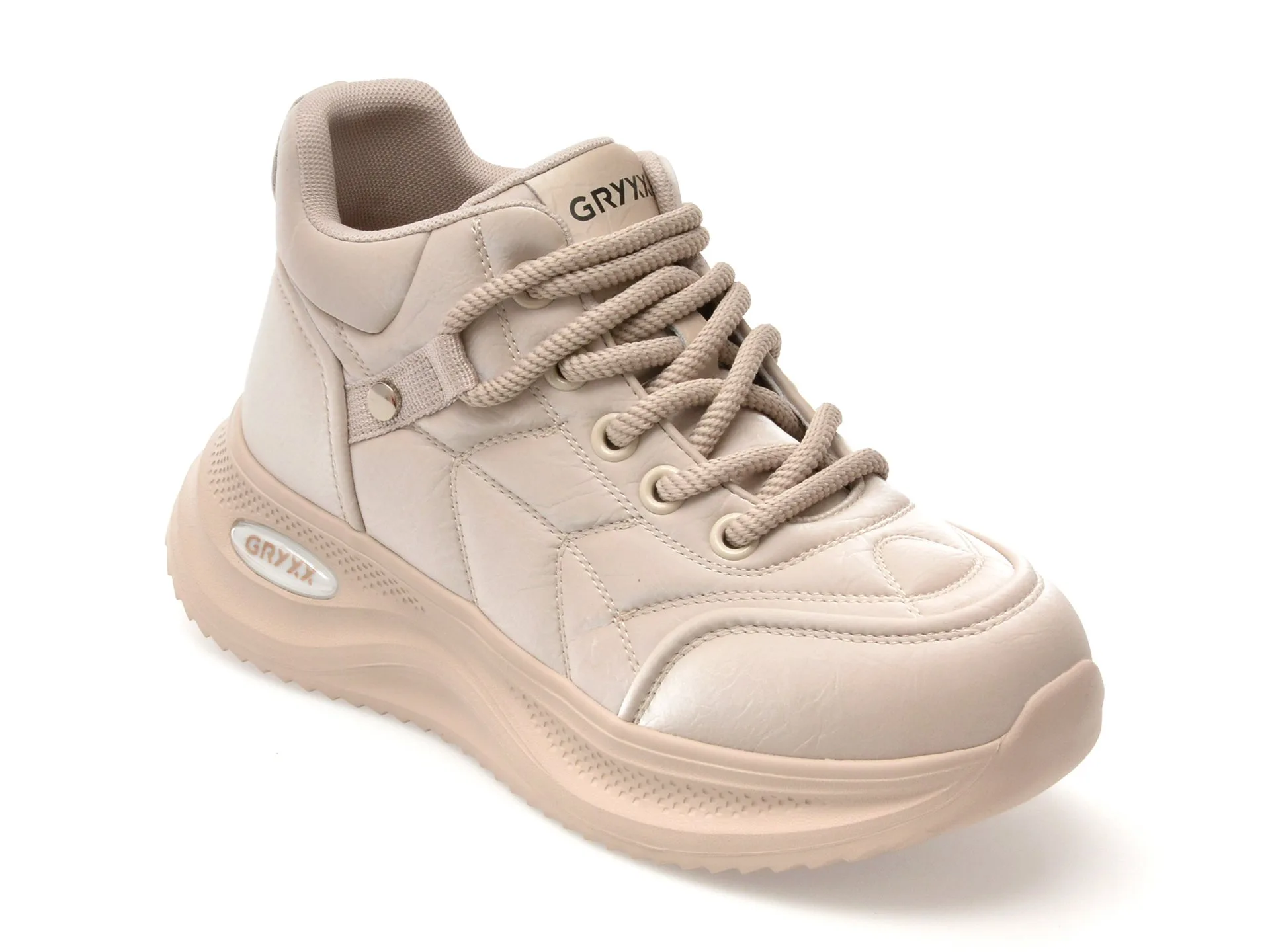 Ghete GRYXX bej, 5K718, din piele ecologica 1 Ghete GRYXX bej