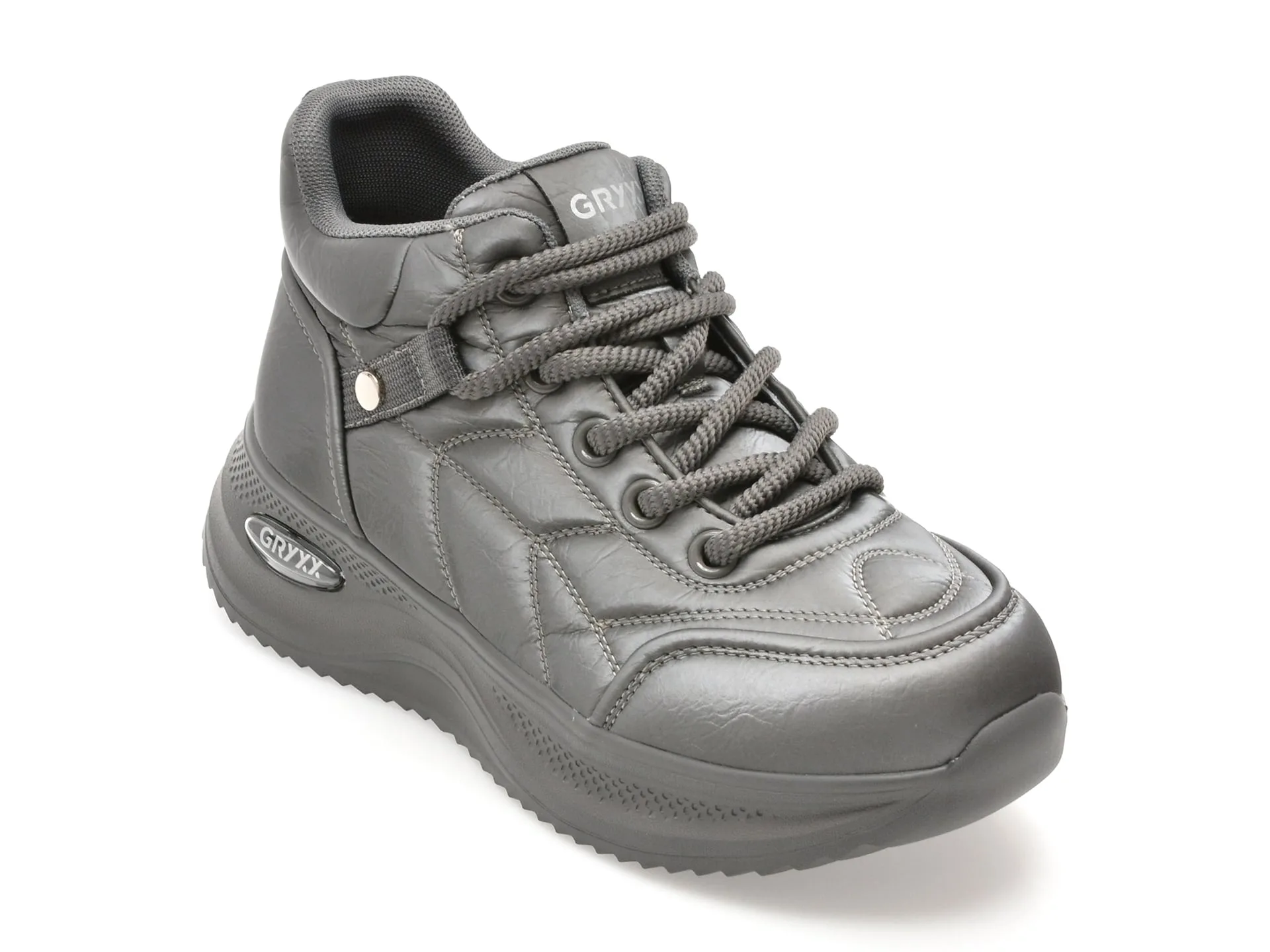 Ghete GRYXX gri, 5K718, din piele ecologica 1 Ghete GRYXX gri