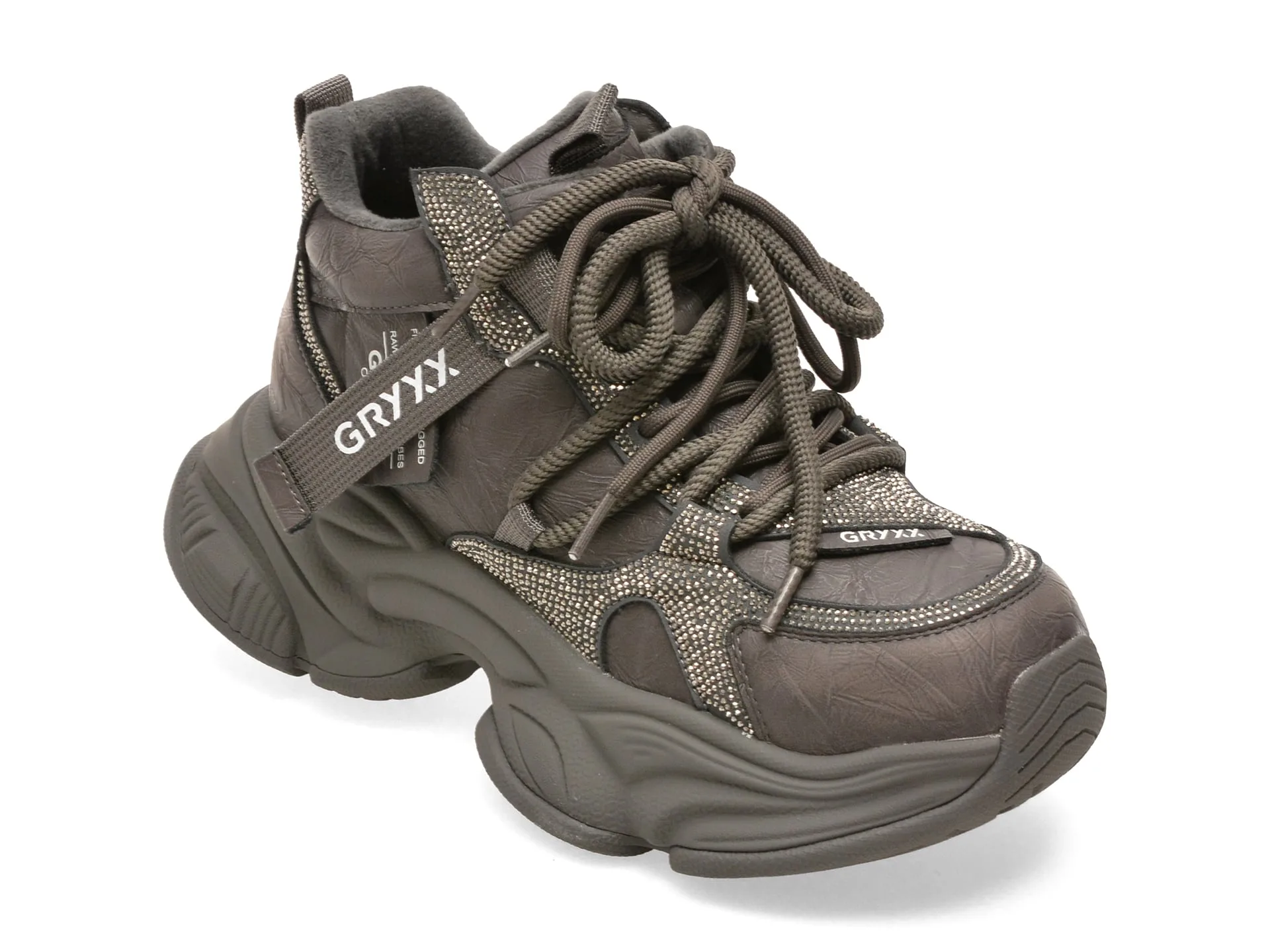 Ghete GRYXX gri, 75618, din piele ecologica 1 Ghete GRYXX gri