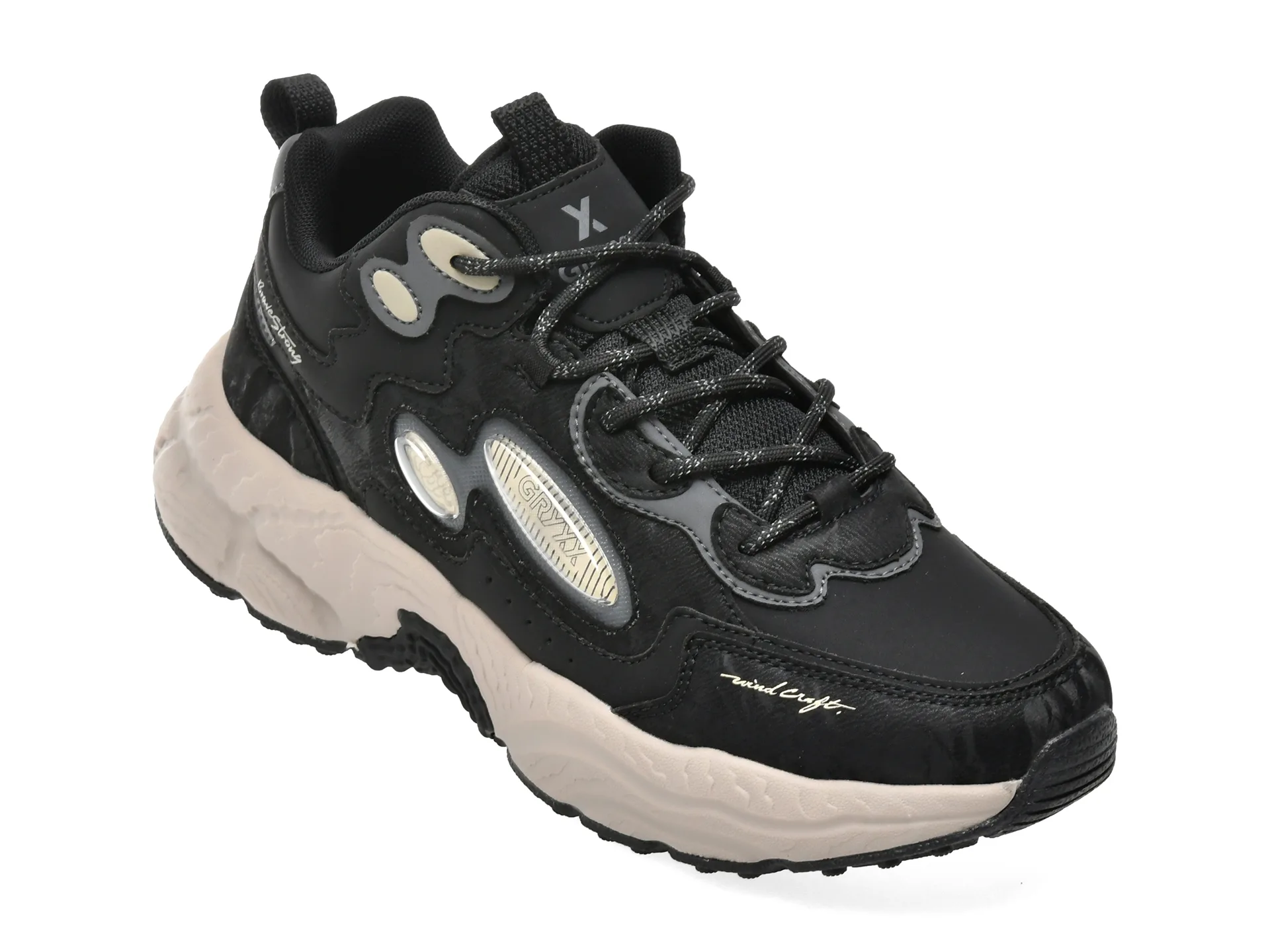 Ghete GRYXX negre, 1A5298, din piele ecologica 1 Ghete GRYXX negre
