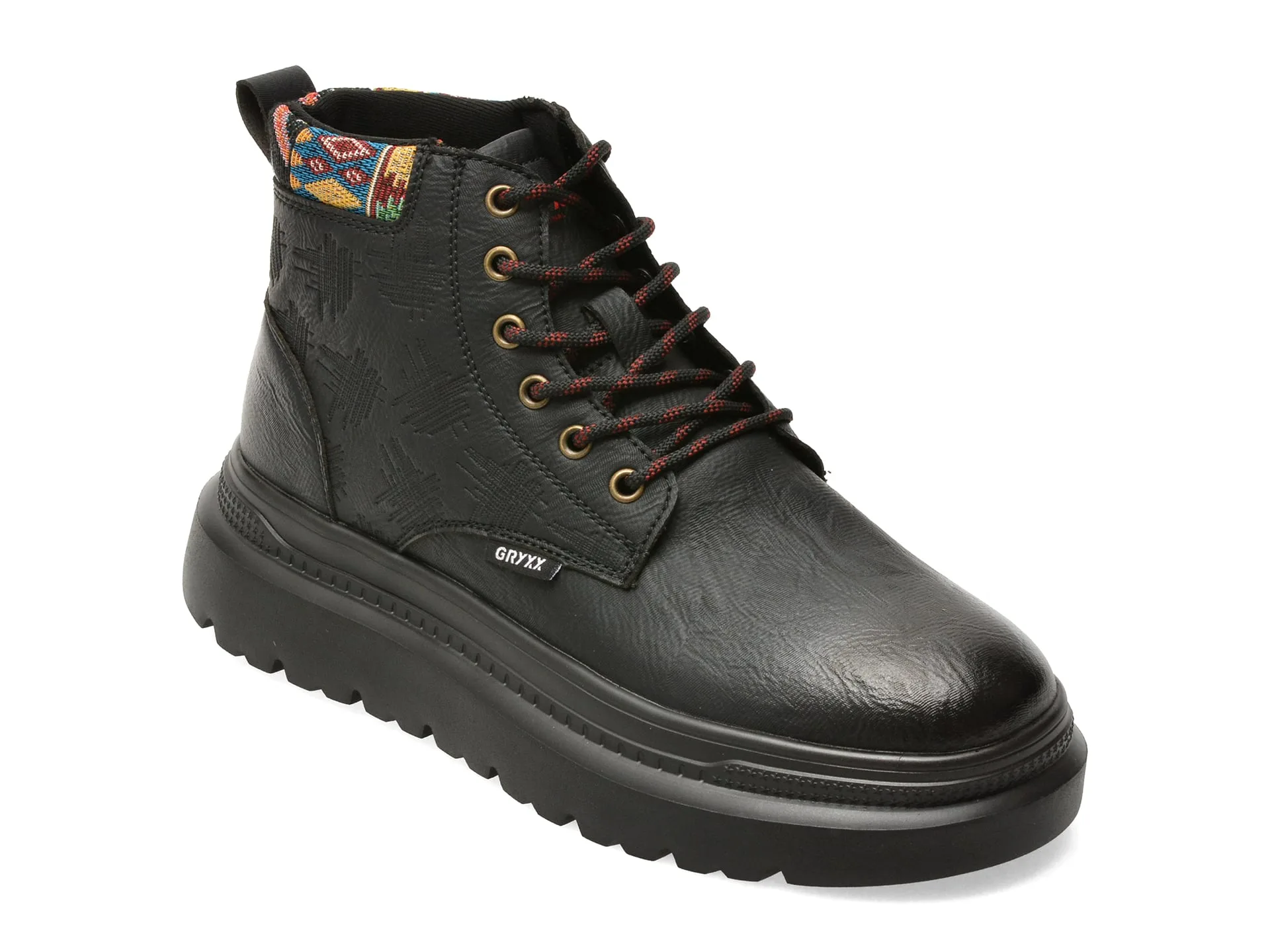 Ghete GRYXX negre, 251187, din piele ecologica 1 Ghete GRYXX negre