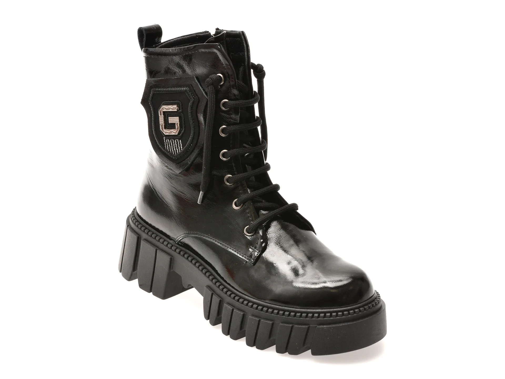 Ghete GRYXX negre, 307113, din piele naturala lacuita 1 Ghete GRYXX negre