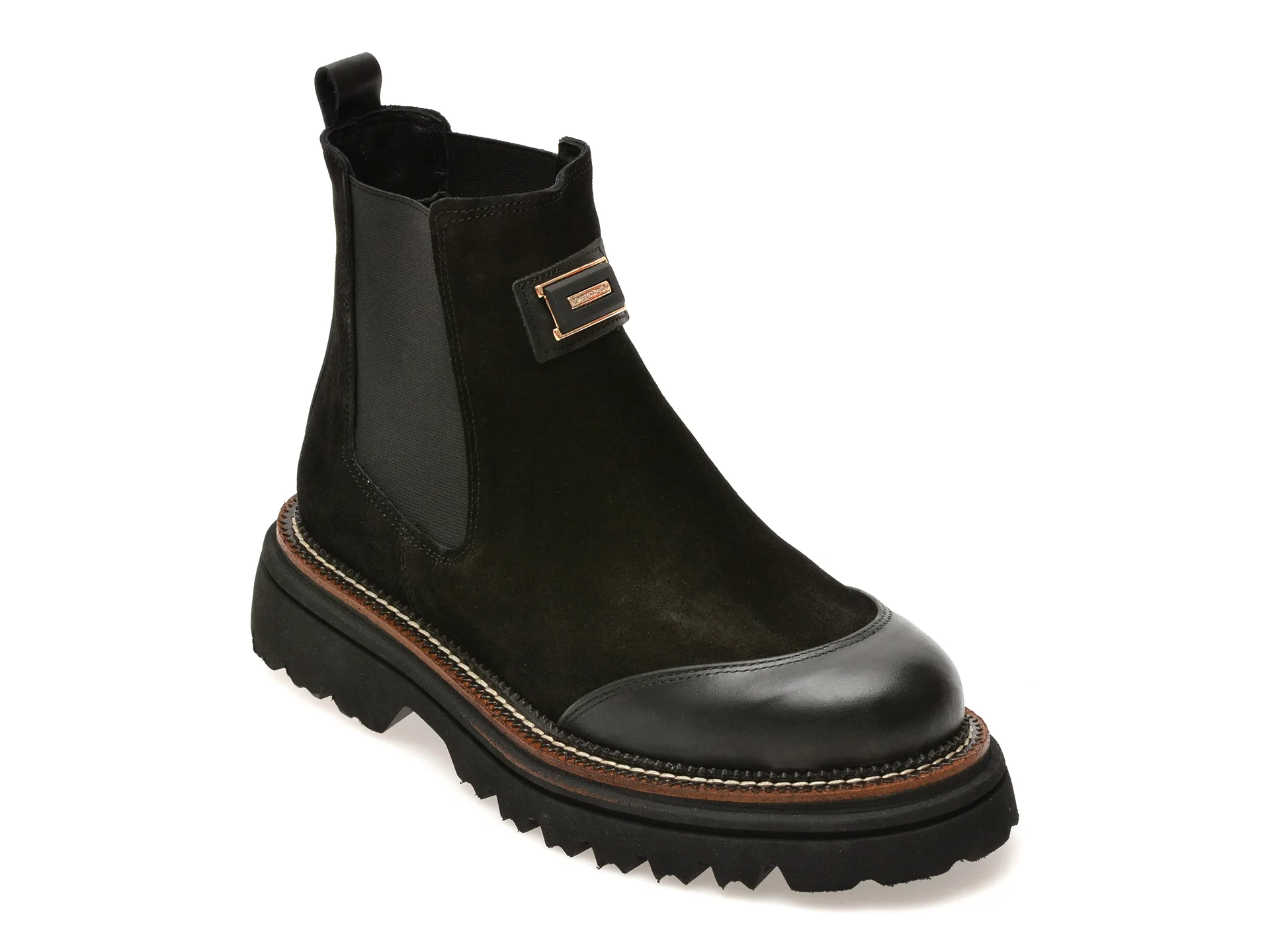 Ghete GRYXX negre, 447GR30, din piele intoarsa 1 Ghete GRYXX negre
