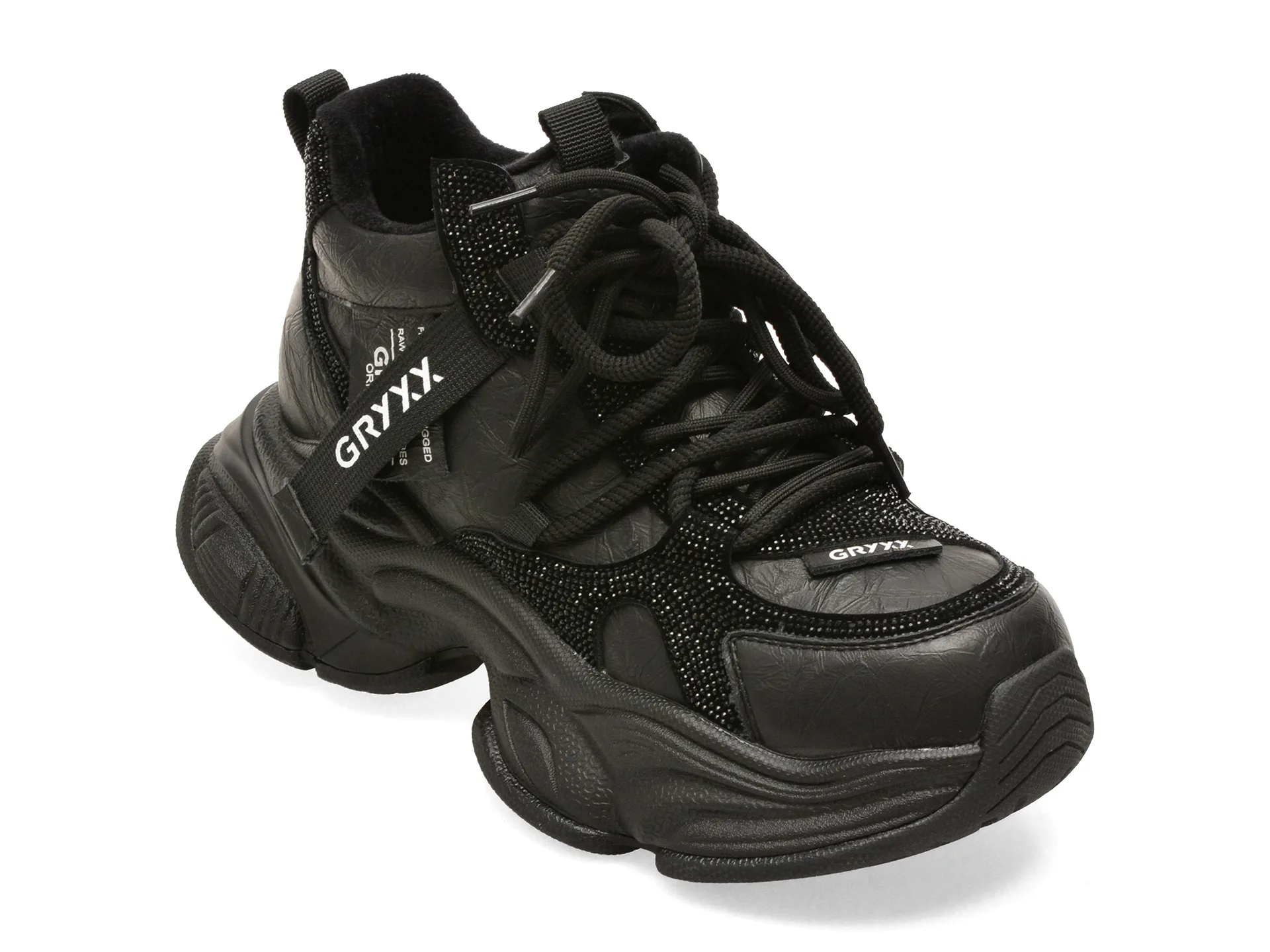 Ghete GRYXX negre, 75618, din piele ecologica 1 Ghete GRYXX negre