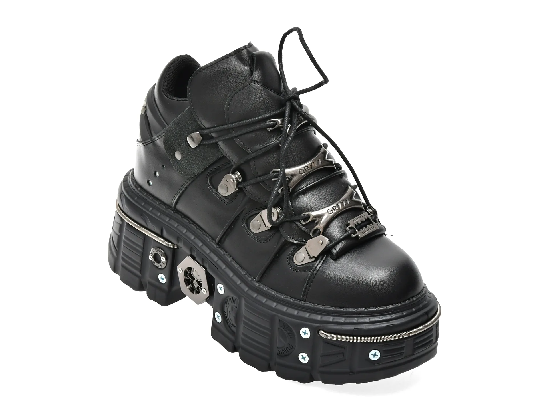 Ghete GRYXX negre, YQ081, din piele ecologica 1 Ghete GRYXX negre