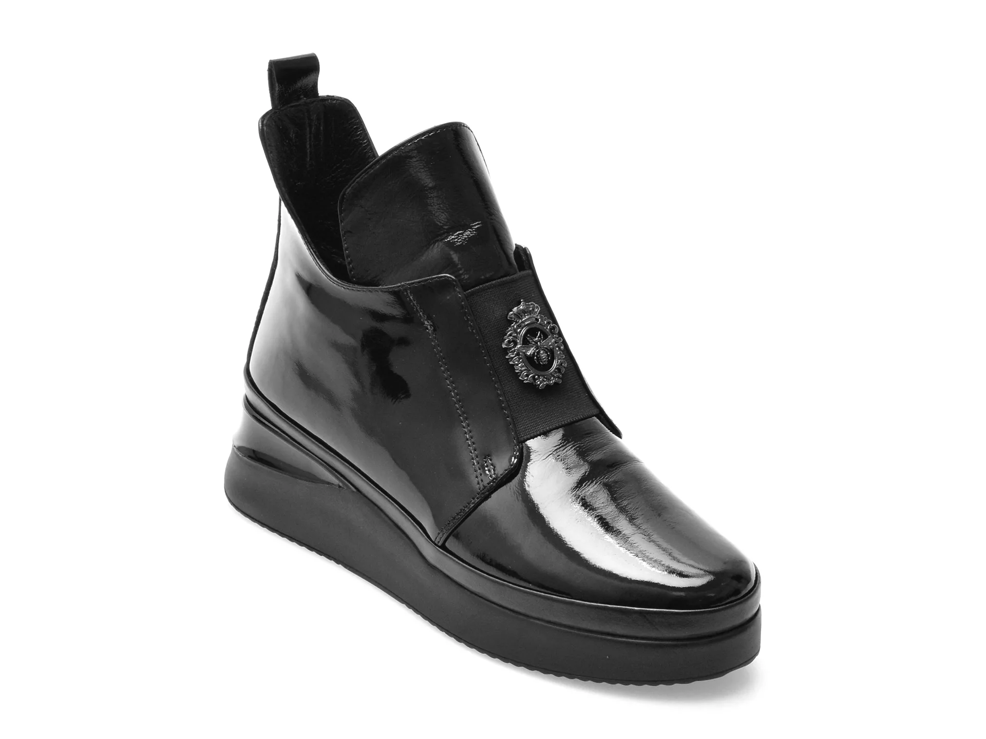 Ghete IMAGE negre, 1069344, din piele naturala lacuita 1 Ghete IMAGE negre