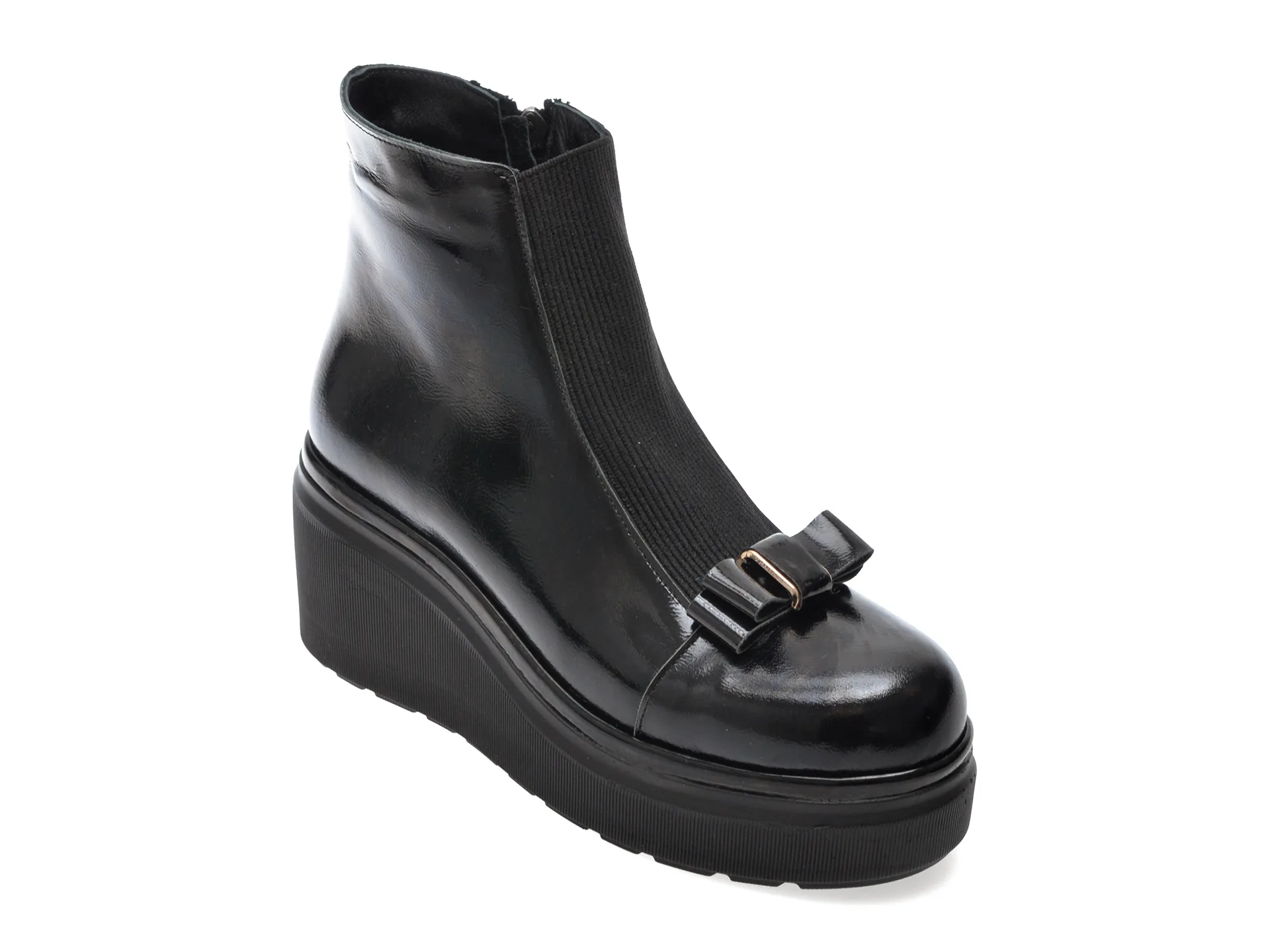 Ghete IMAGE negre, 117K574, din piele naturala lacuita 1 Ghete IMAGE negre