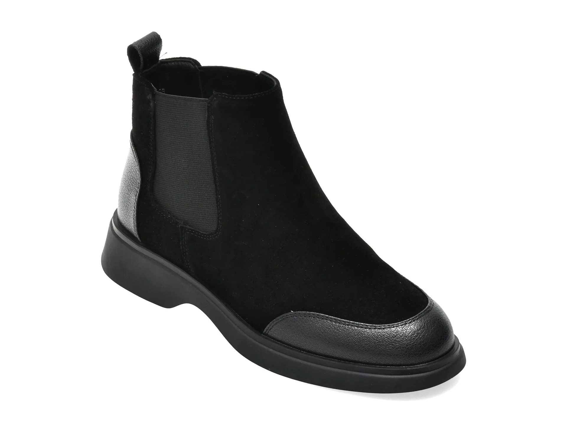Ghete IMAGE negre, T1519, din piele intoarsa 1 Ghete IMAGE negre