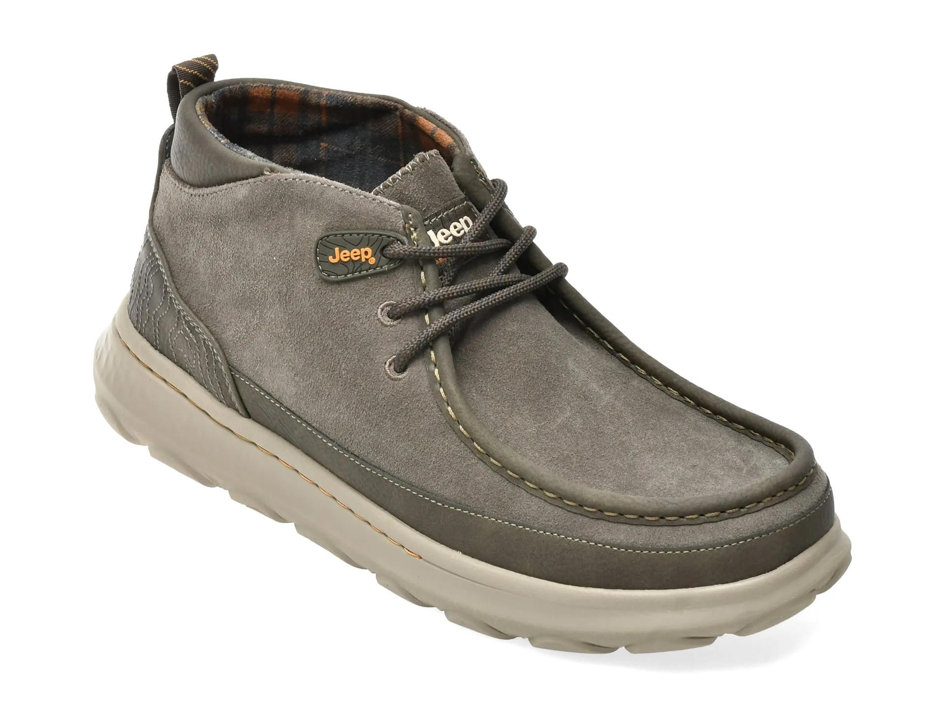 Ghete JEEP kaki, 62021, din piele intoarsa 1 Ghete JEEP kaki
