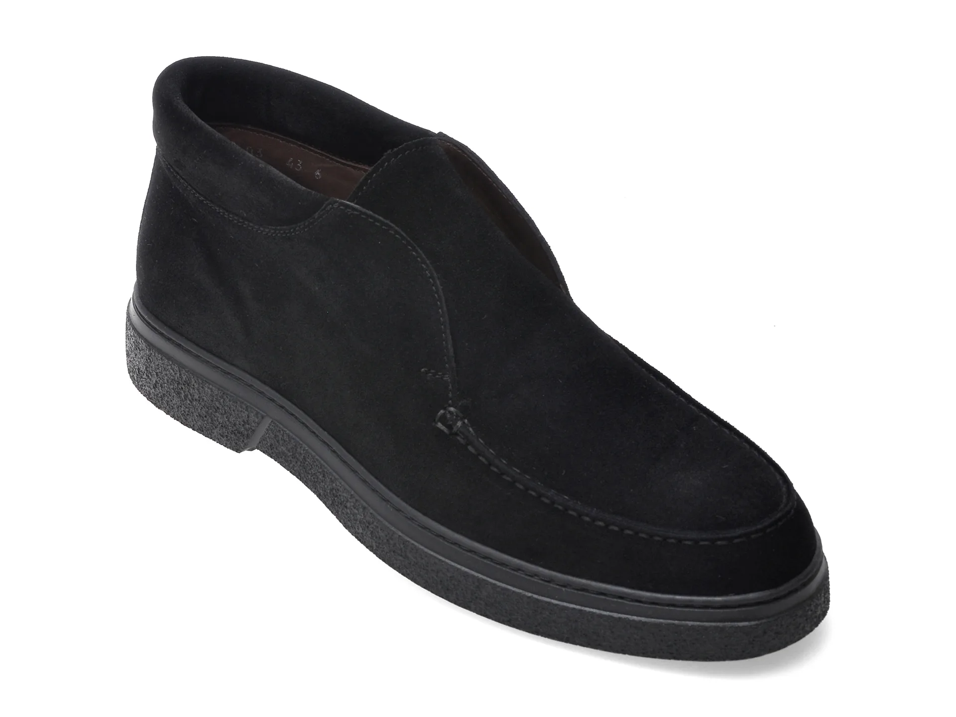 Ghete LE COLONEL negre, 77503, din piele intoarsa 1 Ghete LE COLONEL negre