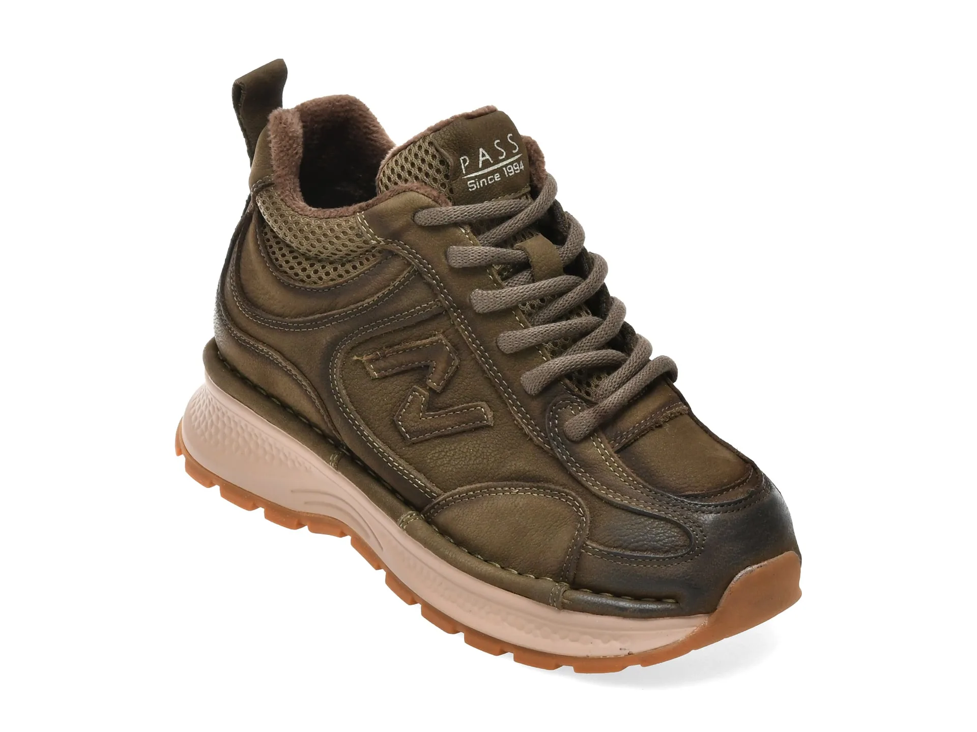 Ghete PASS COLLECTION kaki, WM90009, din nabuc 1 Ghete PASS COLLECTION kaki