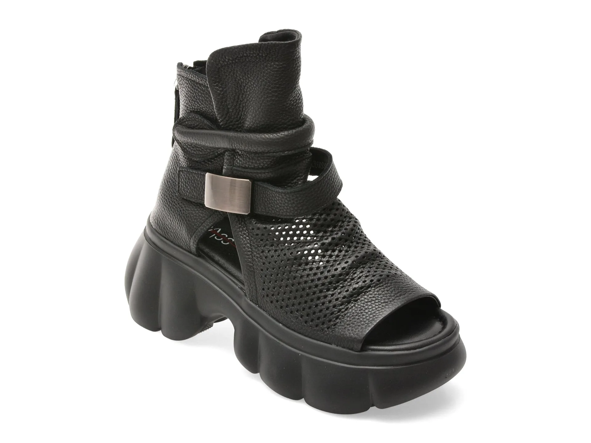 Ghete PASS COLLECTION negre, LY60006, din piele naturala 1 Ghete PASS COLLECTION negre