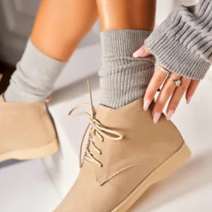 Ghete Piele Naturala Intoarsa dama Bej Ariona