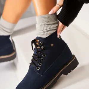 Ghete Piele Naturala Intoarsa dama Bleumarin Nolyn