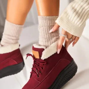 Ghete Piele Naturala Intoarsa dama Bordo Leiani2