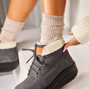 Ghete Piele Naturala Intoarsa dama Gri Leiani2