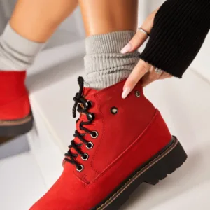 Ghete Piele Naturala Intoarsa dama Rosii Nolyn