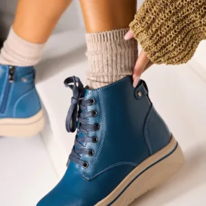 Ghete Piele Naturala dama Albastre Alexina