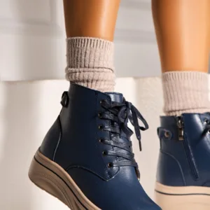 Ghete Piele Naturala dama Bleumarin Alexina