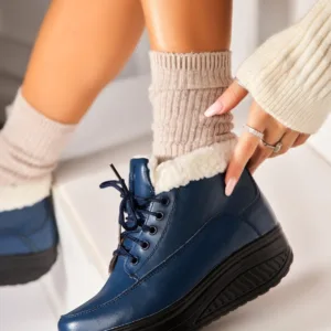 Ghete Piele Naturala dama Bleumarin Leiani