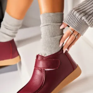 Ghete Piele Naturala dama Bordo Ilena