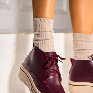 Ghete Piele Naturala dama Bordo Teana