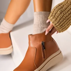 Ghete Piele Naturala dama Camel Wanita