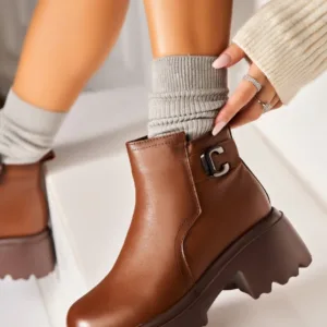 Ghete Piele Naturala dama Kaki Elianie