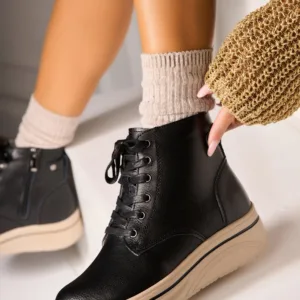 Ghete Piele Naturala dama Negre Alexina