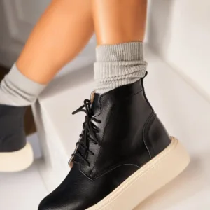 Ghete Piele Naturala dama Negre Shirin