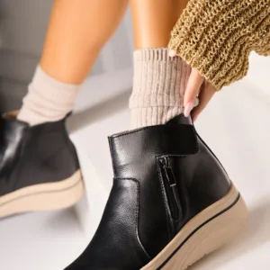 Ghete Piele Naturala dama Negre Wanita