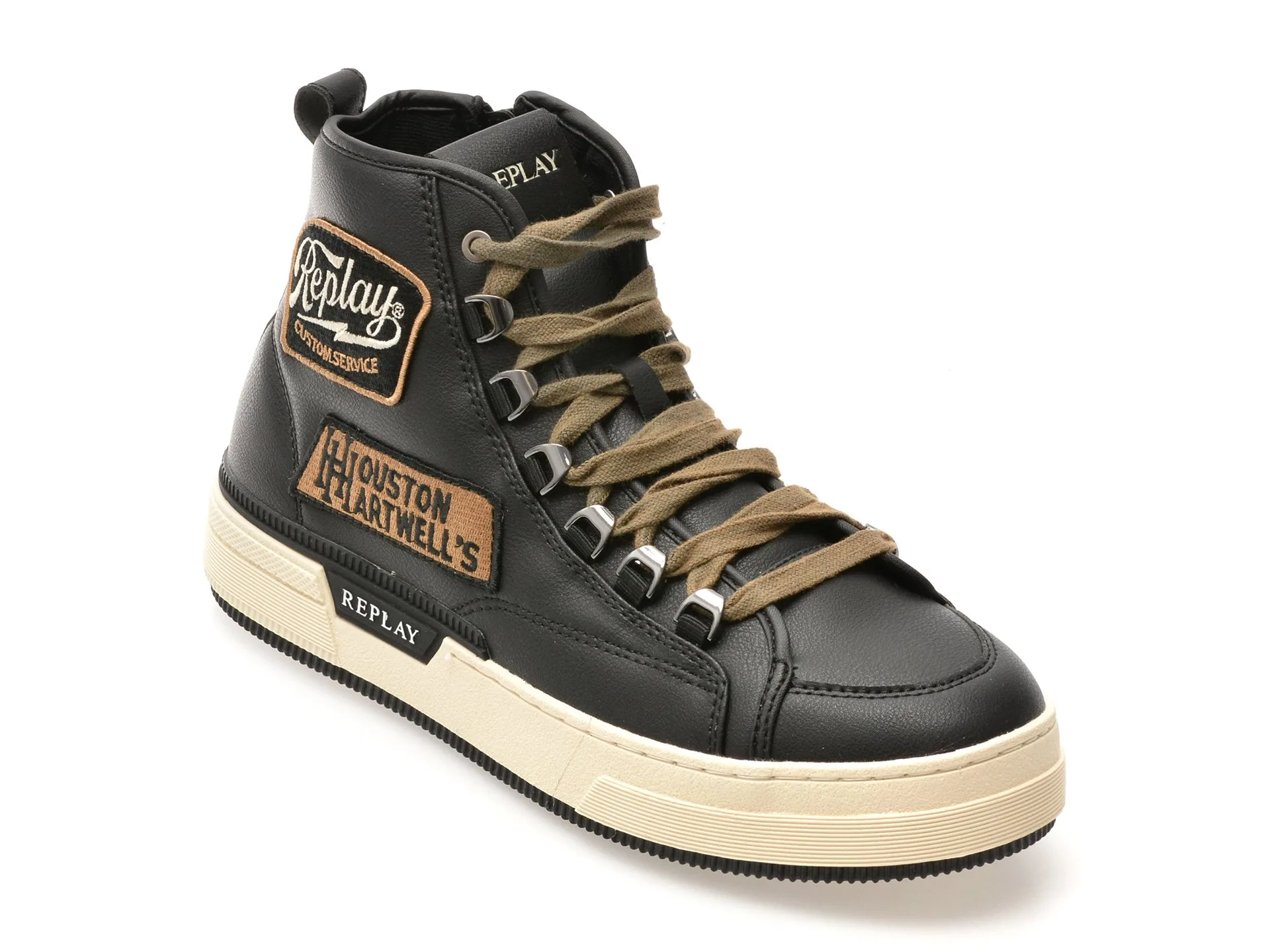 Ghete REPLAY negre, MZ6R10S, din piele ecologica 1 Ghete REPLAY negre